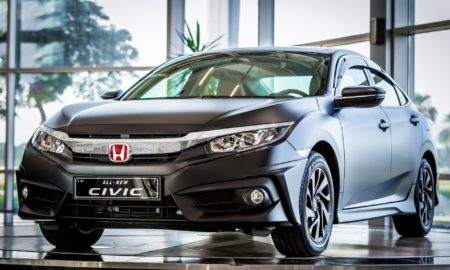 2017 Honda Civic - Matte Black Exterior - Front Right Quarter