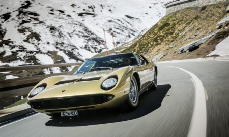 Paolo Stanzani - Lamborghini Miura - Olive Exterior - Front Quarter - Dynamic
