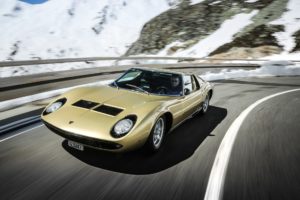Paolo Stanzani - Lamborghini Miura - Olive Exterior - Front Right Quarter - Dynamic
