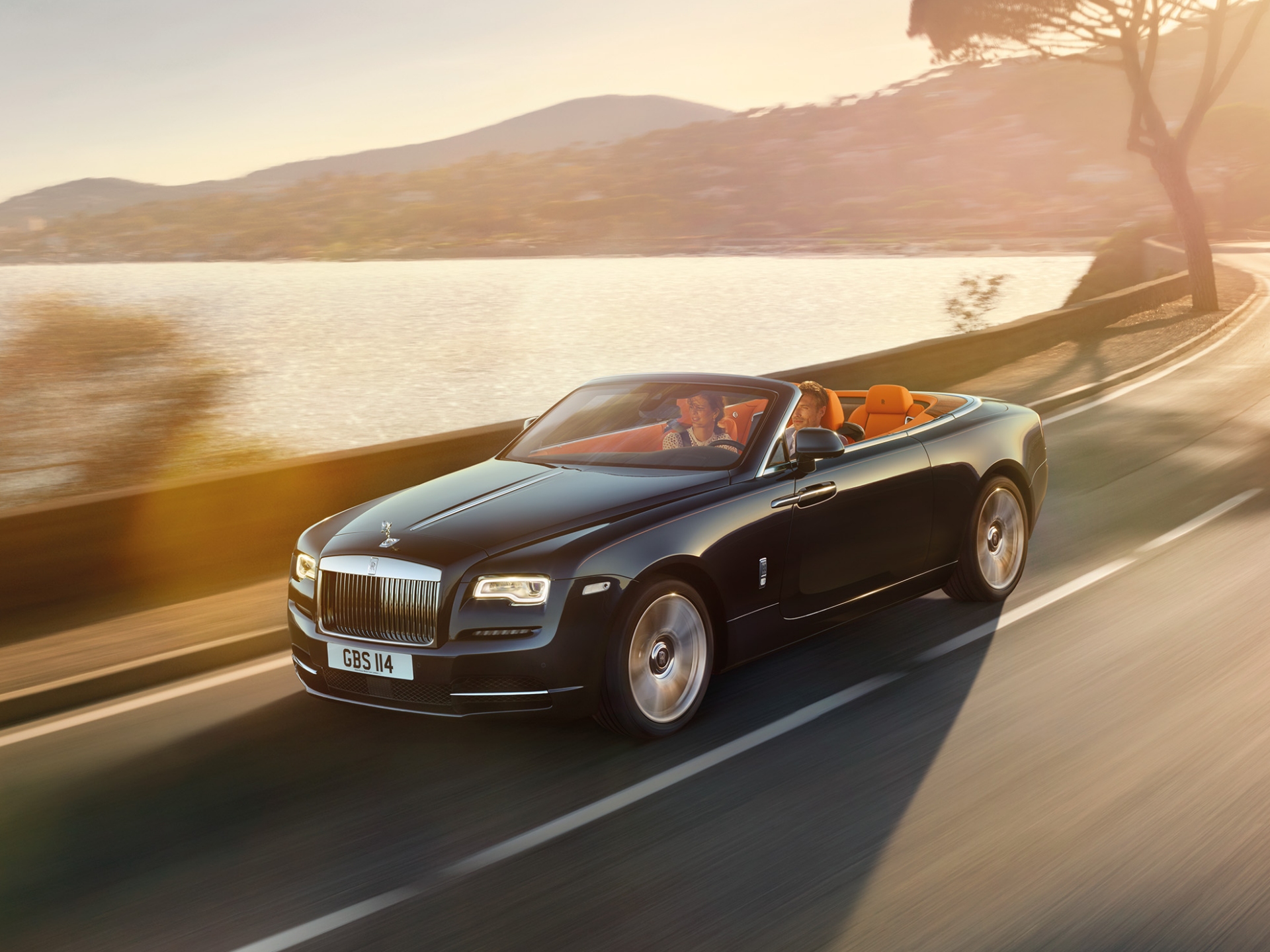 2017 Rolls-Royce Dawn - Blue Exterior - Front Side Quarter - Top Down - Dynamic