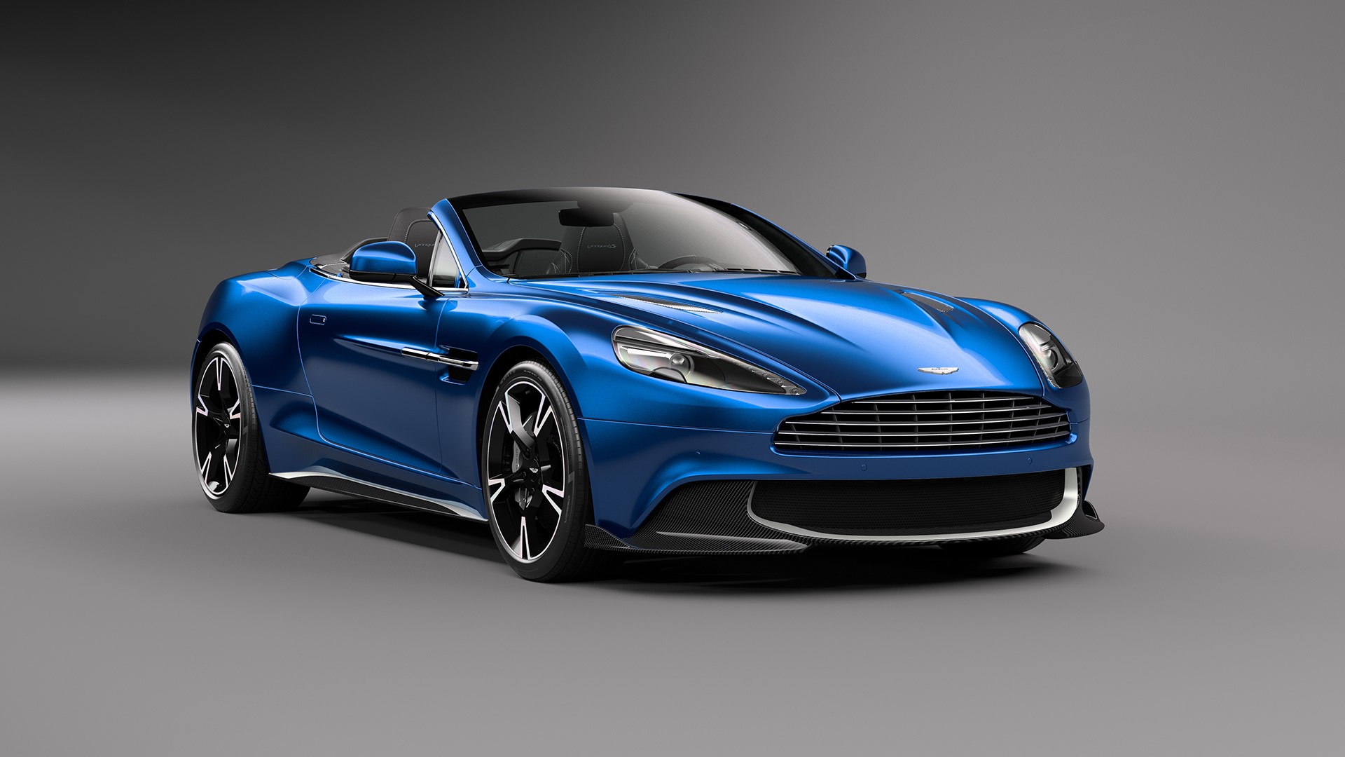2018 Aston Martin Vanquish S Volante - Blue Exterior - Front Side Quarter