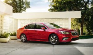 2018 Subaru Legacy - Red Exterior - Front Side Quarter - Close up