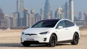 Tesla Model X - White Exterior - Front Side Quarter
