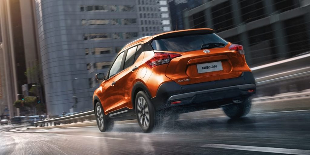 2017 Nissan Kicks - Orange Exterior - Rear Side Quarter - Dynamic