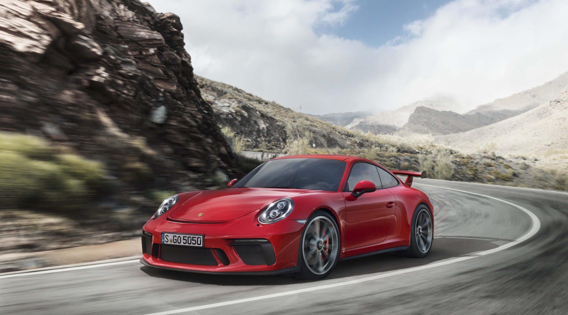 2018 Porsche 911 GT3 - Red Exterior - Front Side - Dynamic