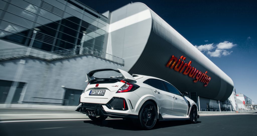 2017 Honda Civic Type R - White Exterior - Rear Right Side Quarter - Static - Nurburing Lap Record