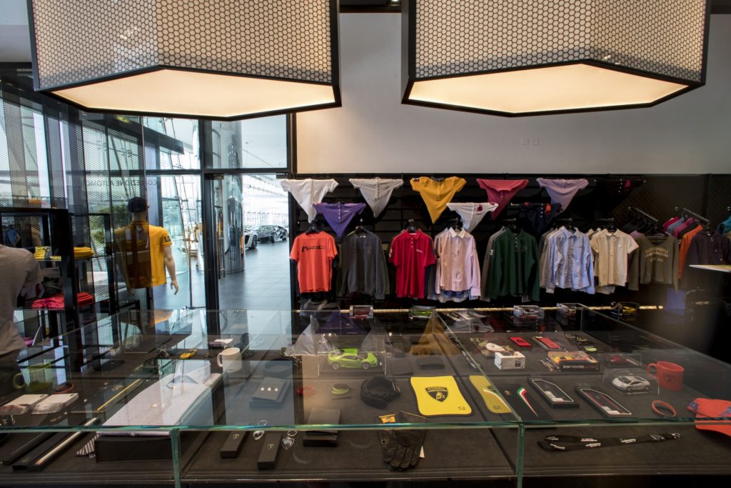 Largest Lamborghini Showroom Opens In Dubai - Interior - Retail - Clothing Line
