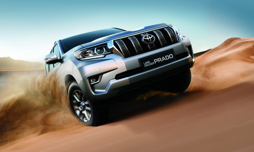 2018 Toyota Land Cruiser Prado - Silver Exterior - Front Side View - Desert Driving