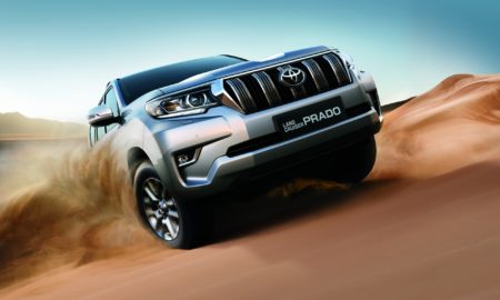 2018 Toyota Land Cruiser Prado - Silver Exterior - Front Side View - Desert Driving