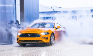 2018 Ford Mustang - Orange Exterior - Front Side View - Launch Event