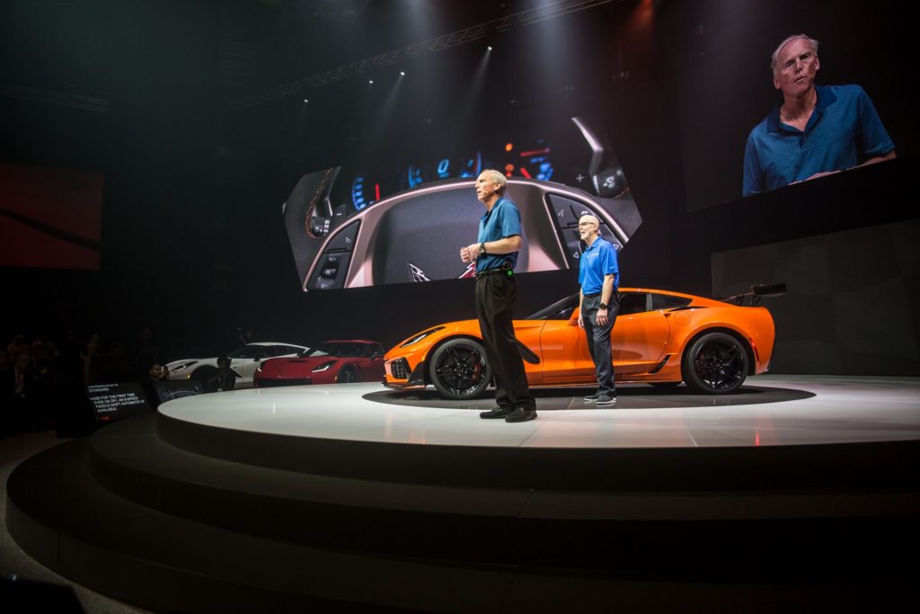 2019 Chevrolet Corvette ZR 1 - Sebring Orange Design Pack - Side View - World Premier in Dubai UAE with Chevy Executives