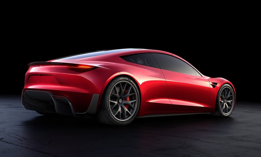 Tesla Roadster - Red Exterior - Rear Side View