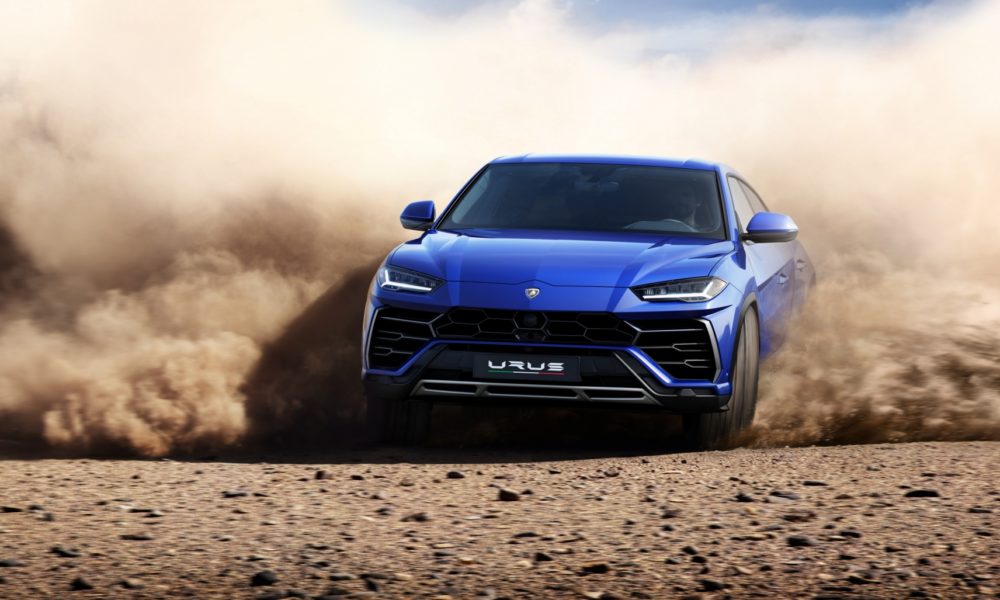 2018 Lamborghini Urus SUV - Blue Exterior - Front View - Dynamic