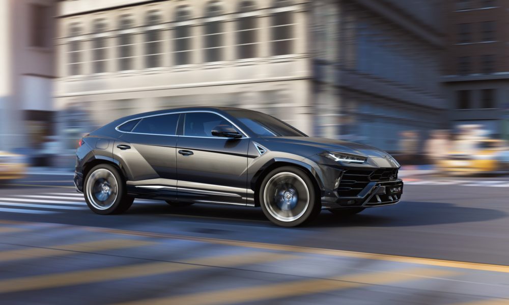 2018 Lamborghini Urus SUV - Grey Exterior - Front Side View - Dynamic